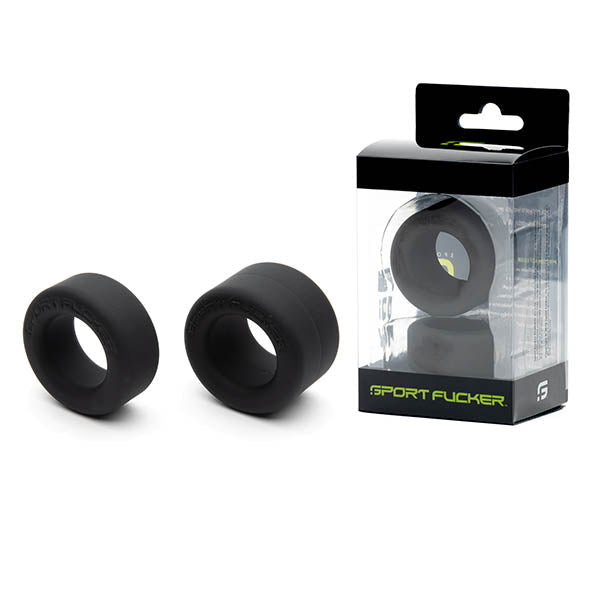 Sport Fucker Nutt Job Set - Black Cock Rings - Set of 2 - Pleasure Den