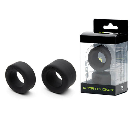 Sport Fucker Nutt Job Set - Black Cock Rings - Set of 2 - Pleasure Den
