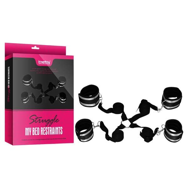 Struggle My Bed Restraints - Wrist & Leg Cuffs Kit - Pleasure Den