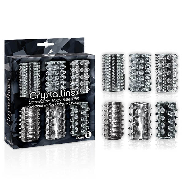 The 9's Crystalline TPR Cock Sleeves - Penis Sleeves - Set of 6 - Pleasure Den