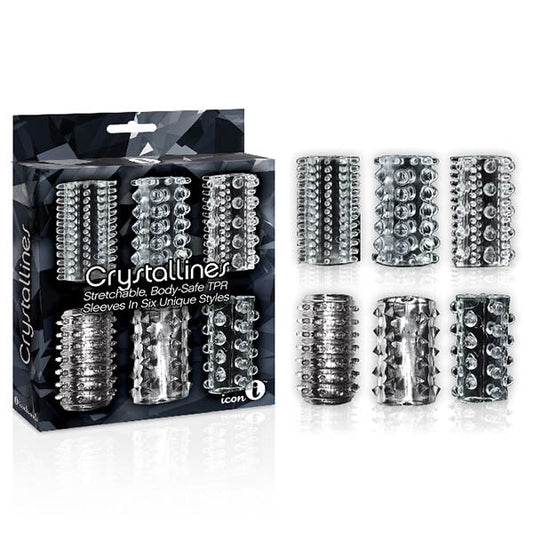 The 9's Crystalline TPR Cock Sleeves - Penis Sleeves - Set of 6 - Pleasure Den