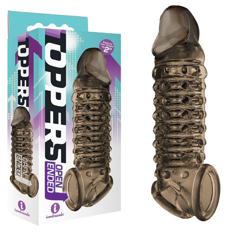 The 9's Toppers Open Ended - Smoke Penis Extension Sleeve - Pleasure Den