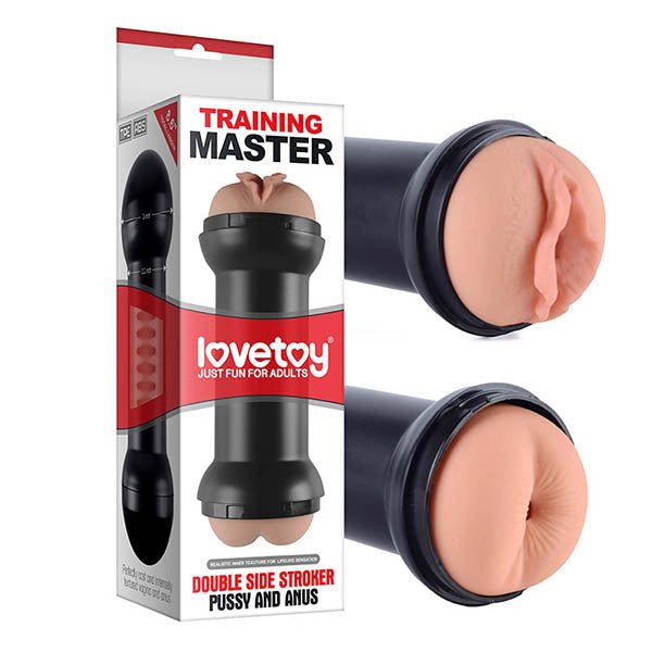 Training Master Double Side Stroker - Pussy & Ass Double Sided Stroker - Pleasure Den