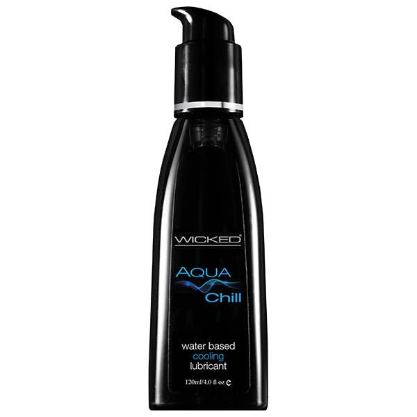 Wicked Aqua Chill - Cooling Water Based Lubricant - 120 ml (4 oz) Bottle - Pleasure Den
