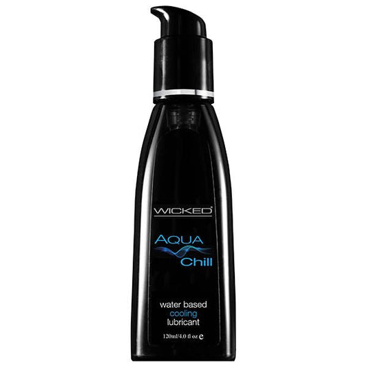 Wicked Aqua Chill - Cooling Water Based Lubricant - 120 ml (4 oz) Bottle - Pleasure Den