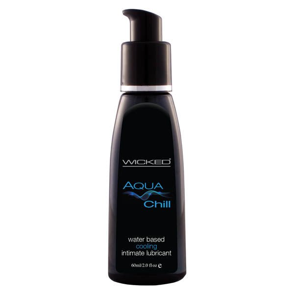 Wicked Aqua Chill - Cooling Water Based Lubricant - 60 ml (2 oz) Bottle - Pleasure Den