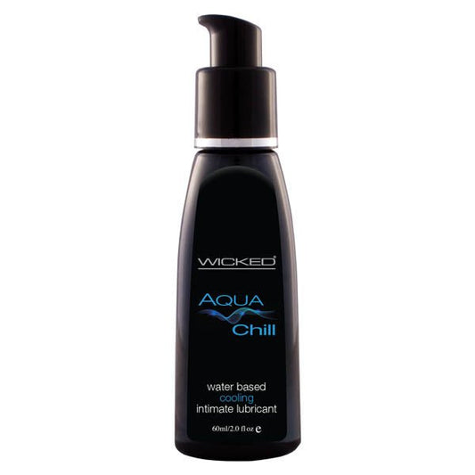 Wicked Aqua Chill - Cooling Water Based Lubricant - 60 ml (2 oz) Bottle - Pleasure Den