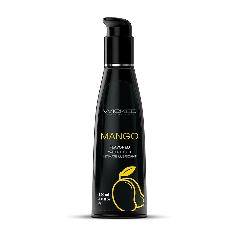 Wicked Aqua Mango - Mango Flavoured Water Based Lubricant - 120 ml (4 oz) Bottle - Pleasure Den