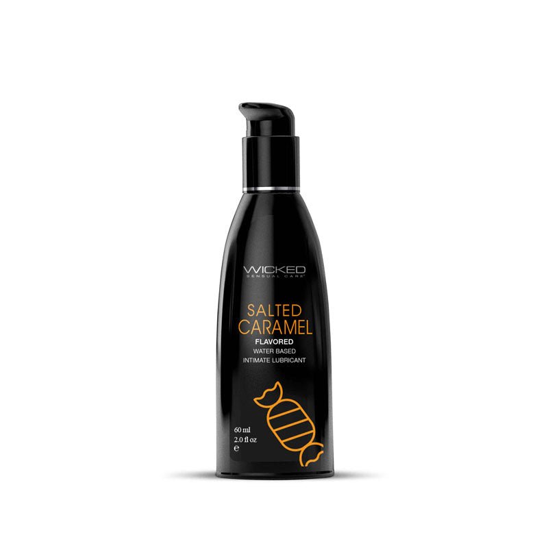Wicked Aqua Salted Caramel - Salted Caramel Flavoured Water Based Lubricant - 60 ml (2 oz) Bottle - Pleasure Den