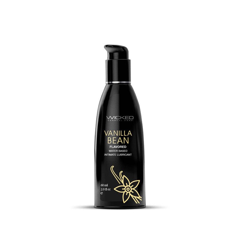 Wicked Aqua Vanilla Bean - Vanilla Bean Flavoured Water Based Lubricant - 60 ml (2 oz) Bottle - Pleasure Den