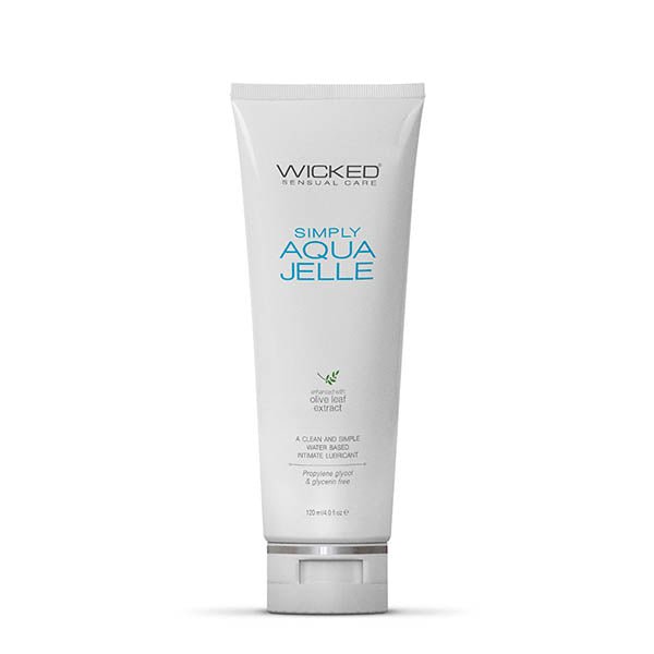 Wicked Simply Aqua Jelle - Water Based Anal Lubricant - 120 ml (4 oz) Bottle - Pleasure Den