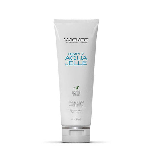 Wicked Simply Aqua Jelle - Water Based Anal Lubricant - 120 ml (4 oz) Bottle - Pleasure Den