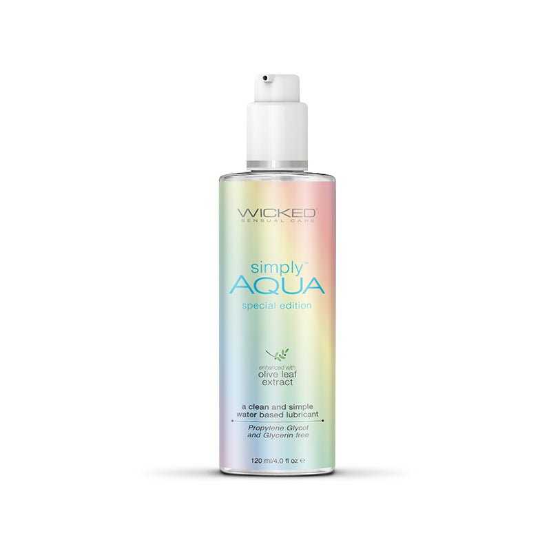 Wicked Simply Aqua Pride - Water Based Lubricant - 120 ml (4 oz) Bottle - Pleasure Den