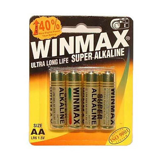 Winmax AA Super Alkaline Batteries - Super Alkaline Batteries - AA 4 Pack - Pleasure Den